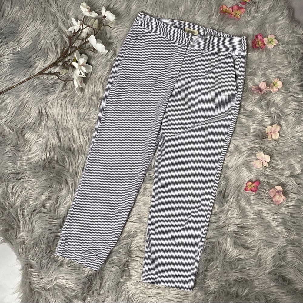 British Khaki - Striped cotton Capri pants - 4